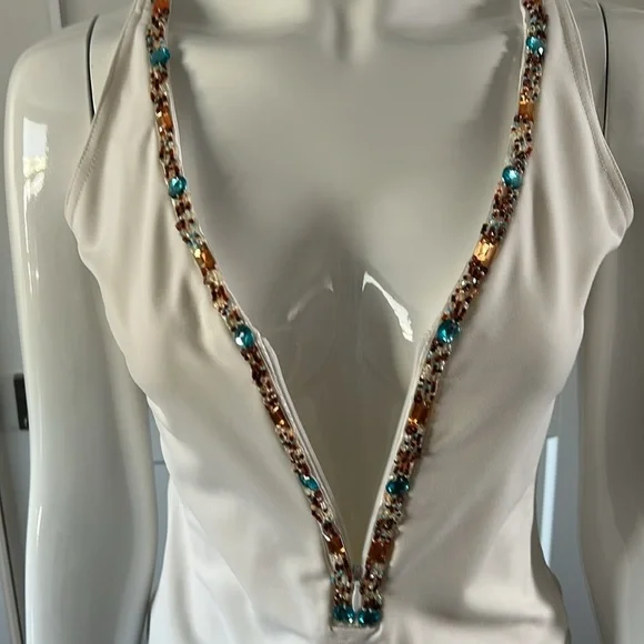 Joseph Ribkoff Jewelled Zip Tank Top - Picture 7 of 12